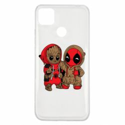 Чехол для Xiaomi Redmi 9c Baby Groot And Deadpool - PrintSalon