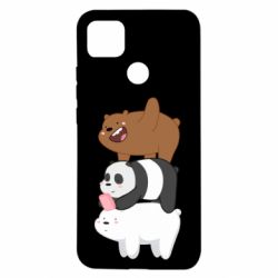 Чехол для Xiaomi Redmi 9c Гризли Панда и Белый
