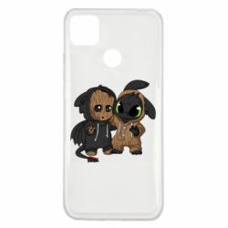 Чехол для Xiaomi Redmi 9c Groot And Toothless - PrintSalon