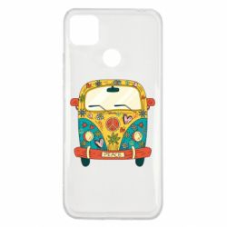 Чехол для Xiaomi Redmi 9c Hippie bus - PrintSalon