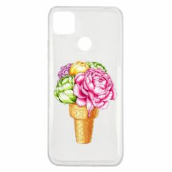 Чехол для Xiaomi Redmi 9c Ice cream flowers - PrintSalon