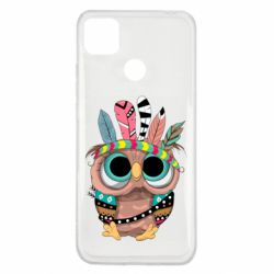 Чехол для Xiaomi Redmi 9c Little owl with feathers - PrintSalon