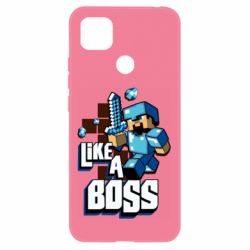 Чехол для Xiaomi Redmi 9c Minecraft Like a Boss - PrintSalon