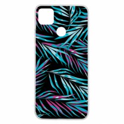 Чохол для Xiaomi Redmi 9c Neon Palm Leaves - PrintSalon