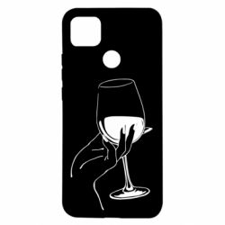 Чехол для Xiaomi Redmi 9c Рука с бокалом - PrintSalon