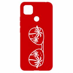 Чехол для Xiaomi Redmi 9c Sunglasses And Palm Trees - PrintSalon