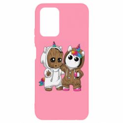 Чехол для Xiaomi Redmi Note 10 4G/10s Baby Groot And Unicorn - PrintSalon
