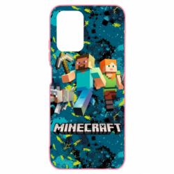 Чохол для Xiaomi Redmi Note 10 4G/10s Minecraft Steve Alex And Dog - PrintSalon
