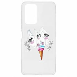Чехол для Xiaomi Redmi Note 10 Pro Ahegao girl eating ice cream - PrintSalon