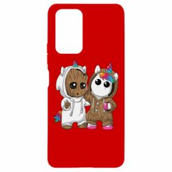 Чехол для Xiaomi Redmi Note 10 Pro Baby Groot And Unicorn - PrintSalon