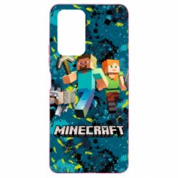 Чохол для Xiaomi Redmi Note 10 Pro Minecraft Steve Alex And Dog - PrintSalon