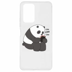 Чехол для Xiaomi Redmi Note 10 Pro Панда лайк - PrintSalon