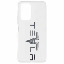 Чехол для Xiaomi Redmi Note 10 Pro Tesla Car logo - PrintSalon