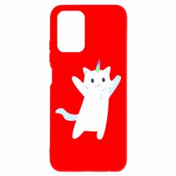 Чехол для Xiaomi Redmi Note 10 4G/10s White cheerful cat - PrintSalon