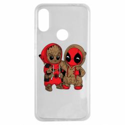 Чехол для Xiaomi Redmi Note 7 Baby Groot And Deadpool - PrintSalon