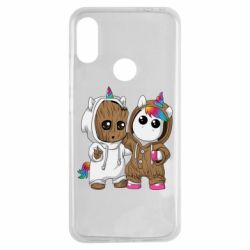 Чехол для Xiaomi Redmi Note 7 Baby Groot And Unicorn - PrintSalon