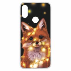 Чохол для Xiaomi Redmi Note 7 Fox And Christmas Lights - PrintSalon