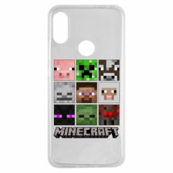 Чехол для Xiaomi Redmi Note 7 Minecraft character heads