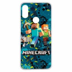 Чехол для Xiaomi Redmi Note 7 Minecraft Steve Alex And Dog