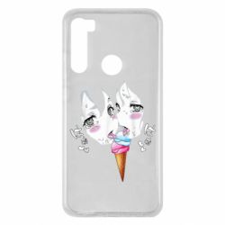 Чехол для Xiaomi Redmi Note 8 Ahegao girl eating ice cream - PrintSalon