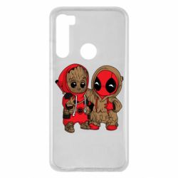 Чехол для Xiaomi Redmi Note 8 Baby Groot And Deadpool - PrintSalon