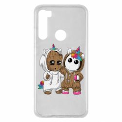Чехол для Xiaomi Redmi Note 8 Baby Groot And Unicorn - PrintSalon