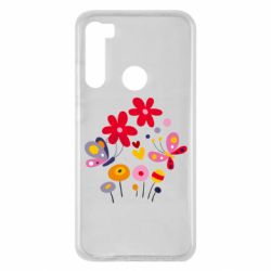 Чехол для Xiaomi Redmi Note 8 Flowers and Butterflies - PrintSalon