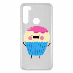 Чехол для Xiaomi Redmi Note 8 Funny cupcake with smile - PrintSalon