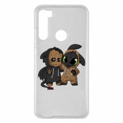 Чехол для Xiaomi Redmi Note 8 Groot And Toothless - PrintSalon