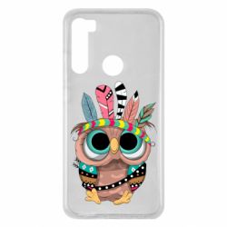 Чехол для Xiaomi Redmi Note 8 Little owl with feathers - PrintSalon