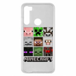 Чохол для Xiaomi Redmi Note 8 Minecraft character heads - PrintSalon