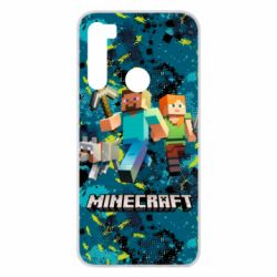 Чохол для Xiaomi Redmi Note 8 Minecraft Steve Alex And Dog - PrintSalon