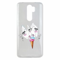 Чехол для Xiaomi Redmi Note 8 Pro Ahegao girl eating ice cream - PrintSalon