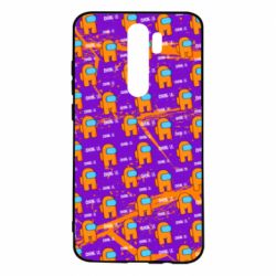 Чехол для Xiaomi Redmi Note 8 Pro Among Us and grunge background - PrintSalon