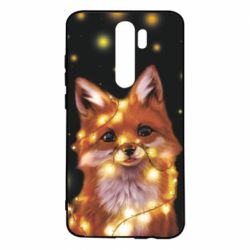 Чохол для Xiaomi Redmi Note 8 Pro Fox And Christmas Lights - PrintSalon
