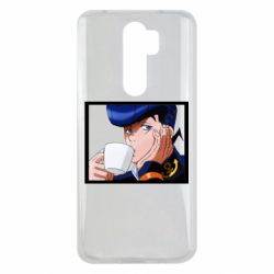 Чехол для Xiaomi Redmi Note 8 Pro Higashikata Josuke drinking tea - PrintSalon