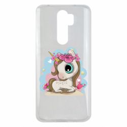 Чехол для Xiaomi Redmi Note 8 Pro Unicorn with flowers - PrintSalon