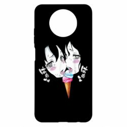 Чехол для Xiaomi Redmi Note 9 5G/Redmi Note 9T Ahegao girl eating ice cream - PrintSalon