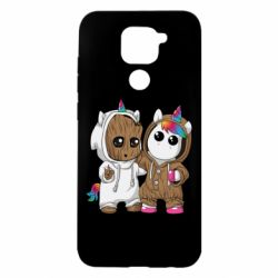 Чехол для Xiaomi Redmi Note 9/Redmi 10X Baby Groot And Unicorn - PrintSalon