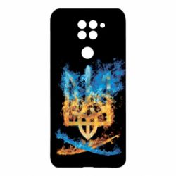 Чохол для Xiaomi Redmi Note 9 / Redmi 10X Герб Украины в желто - голубом огнем - PrintSalon