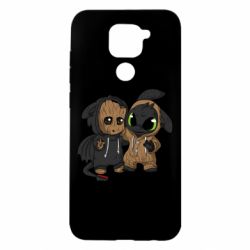 Чехол для Xiaomi Redmi Note 9/Redmi 10X Groot And Toothless - PrintSalon