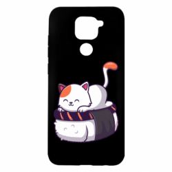 Чехол для Xiaomi Redmi Note 9/Redmi 10X Котик. Суши-кровать - PrintSalon