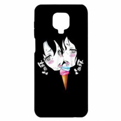 Чехол для Xiaomi Redmi Note 9S/9Pro/9Pro Max Ahegao girl eating ice cream - PrintSalon
