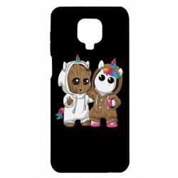 Чехол для Xiaomi Redmi Note 9S/9Pro/9Pro Max Baby Groot And Unicorn - PrintSalon