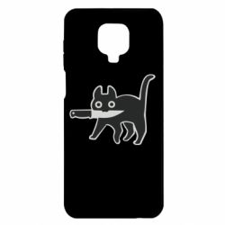 Чехол для Xiaomi Redmi Note 9S/9Pro/9Pro Max Cat with a knife - PrintSalon