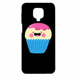 Чехол для Xiaomi Redmi Note 9S/9Pro/9Pro Max Funny cupcake with smile - PrintSalon