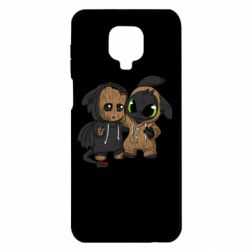Чехол для Xiaomi Redmi Note 9S/9Pro/9Pro Max Groot And Toothless - PrintSalon