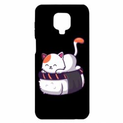 Чехол для Xiaomi Redmi Note 9S/9Pro/9Pro Max Котик. Суши-кровать - PrintSalon
