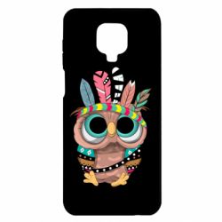 Чехол для Xiaomi Redmi Note 9S/9Pro/9Pro Max Little owl with feathers - PrintSalon