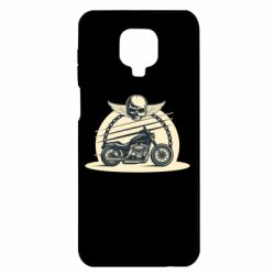 Чехол для Xiaomi Redmi Note 9S/9Pro/9Pro Max Skull and Bike - PrintSalon